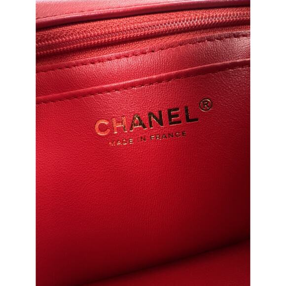 Chanel Lambskin Resin Crystal Square Quilted Monacoco Mini Flap Red C-6 - Picture 16 of 16